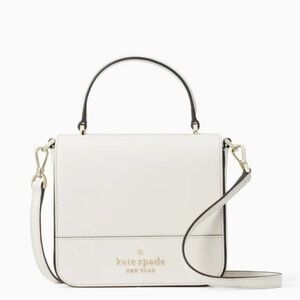 Kate Spade White Crossbody Bag with Gold Accents